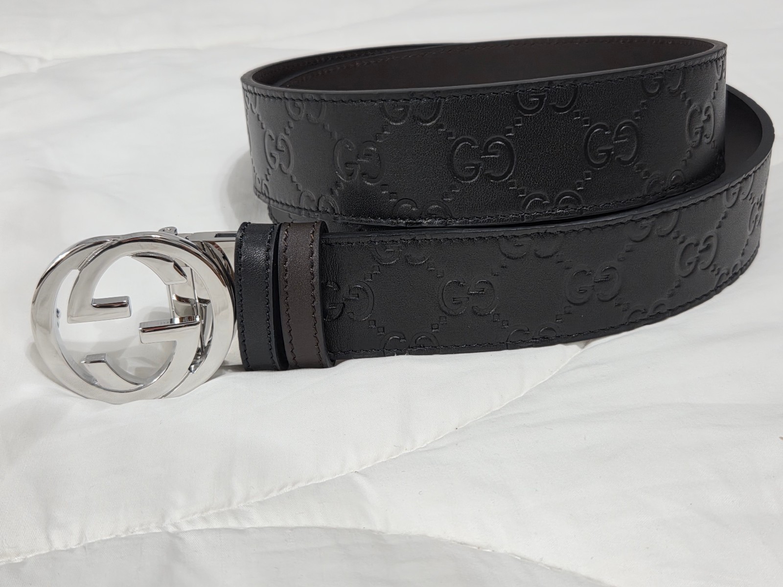 Authentic Reversible Black & Brown Leather Gucci … - image 15