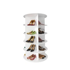 5 Tier Rotating Shoe Rack Tower Vertical Handbag White Rotating Shoe Rack Tower
