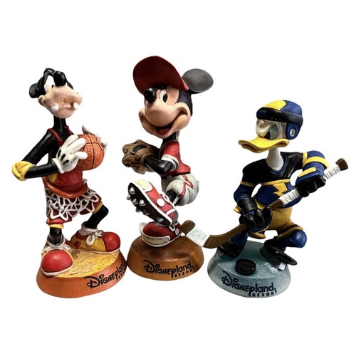 (3) Walt Disney Disneyland Park Resort Mickey Goofy Donald Sports Bobblehead VTG