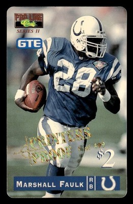 1995 Classic Pro Line Series II Phone Card $2 Marshall Faulk /499 Printers Proof