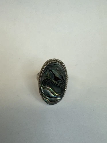 Estate Vintage Taxco 925 Sterling Silver Shell Ring SZ: 8