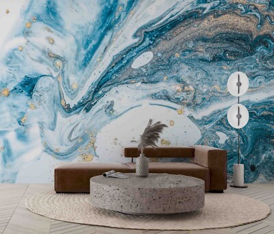 3D Blue Gold Texture Abstract Wallpaper Wall Murals Removable Wallpaper