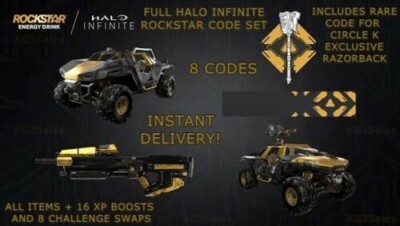 Halo Infinite Rockstar Skins FULL SET+XPBOOST: MA40, Warthog, Razorback, Emblem