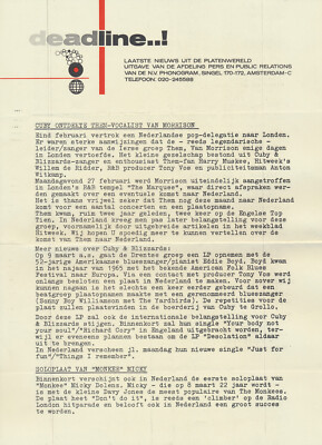 Cuby + Blizzards - Van Morrison - 1967 [Holland] - Press Release