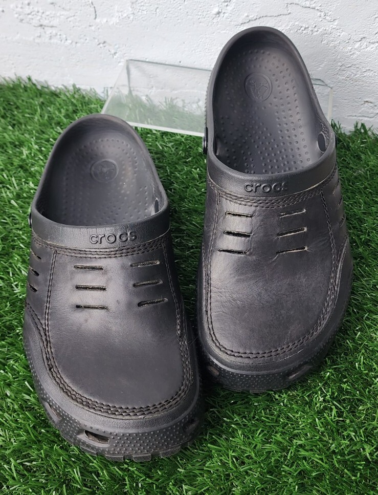 Crocs mens 13 Yukon vista II BLACK vegan leather adjustable heel strap Men main image 3