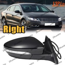 For VW Passat CC 2008-2018 Right Side Door Mirror Electric folding 13PIN Black