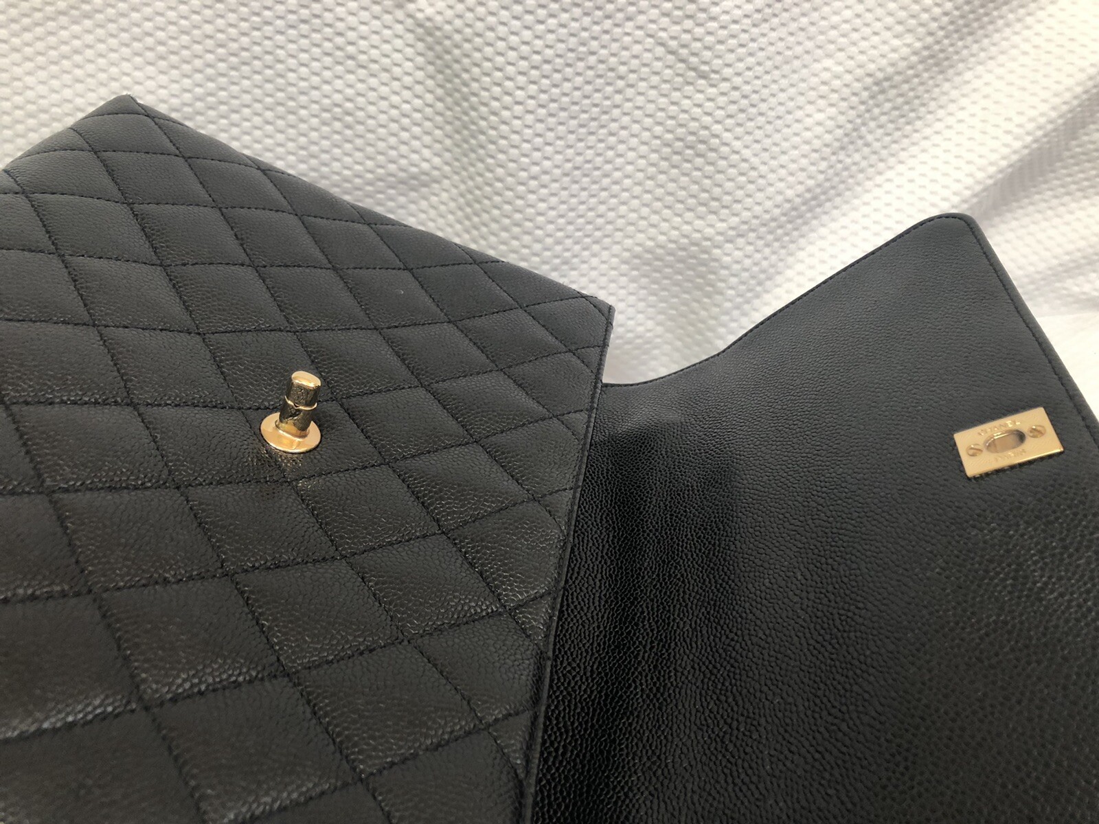 Authentic Chanel Vintage Black Caviar Classic Kelly Bag eBay