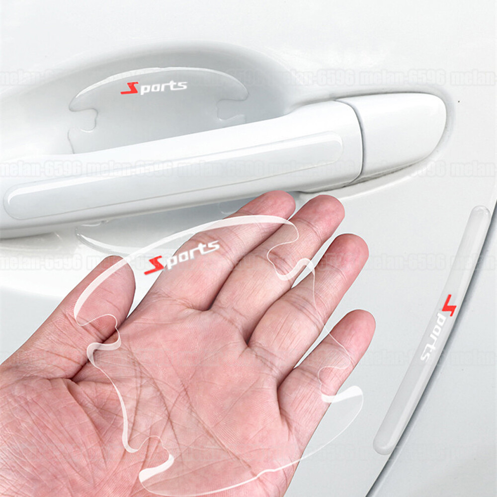 8pcs Clear Car Door Handle Scratch Protector Film Trims Accessories