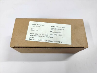 Crouse Hinds Company CZ0251 7306 0001 Explosionssicher Stecker mit Karton