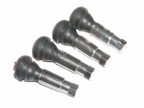 Set Von 4 TR414 Schlauchlos Gummi Auto Reifen Rad Snap Mit Ventil Staub Kappen-image