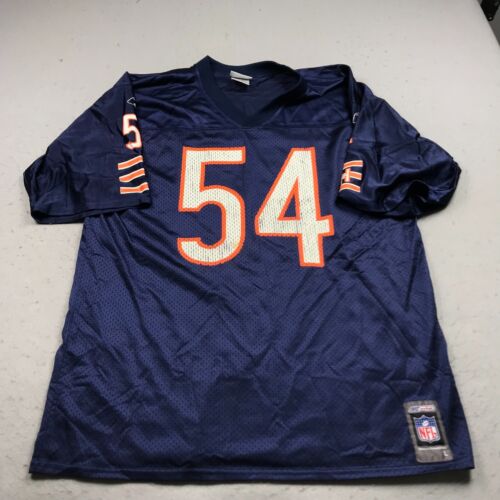 VINTAGE Chicago Bears Jersey Mens Large Blue Orange Reebok Brian Urlacher 54 NFL - Picture 1 of 9