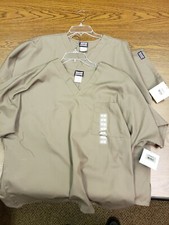4700 Loc 6 Cherokee Work Wear Tan Scrubs Size L, LOT OF 2