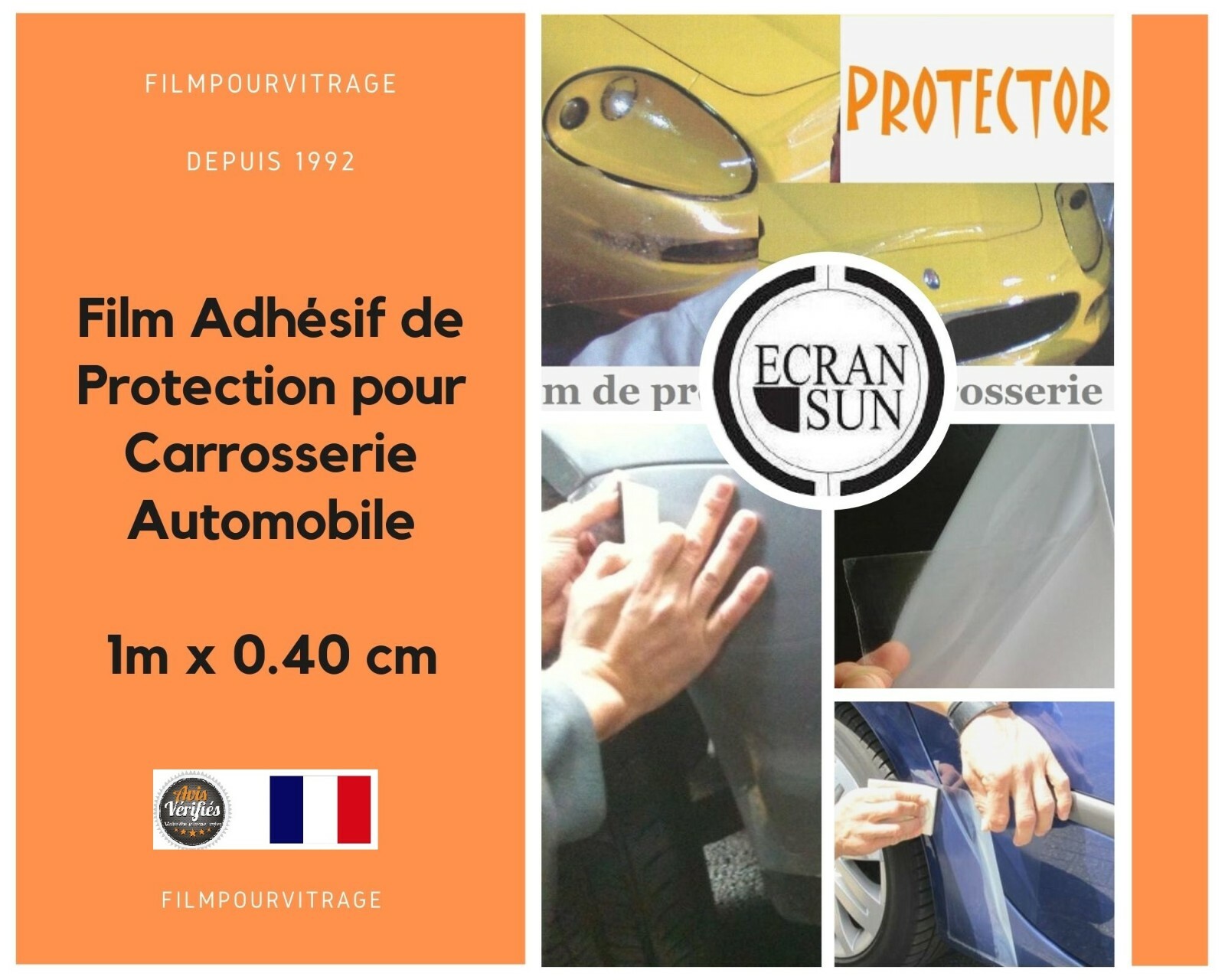 Film Adhésif de Protection pour Carrosserie Automobile (1m x 40cm