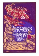 Eric Burdon Blood Sweat and Tears 1968 Bill Graham Fillmore BG132 Postcard