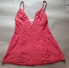 Victoria's secret V-neck Y2K Lace Chemise Lingerie Dress Red Size M.