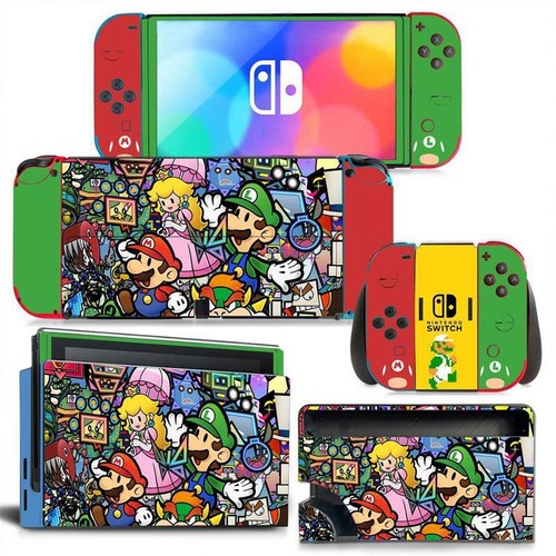 DIY Decal Cartoon Wraps Colorful Stickers Mario Skin Stickers For Switch Oled - Picture 30 of 47