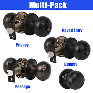 Multi-Pack Oil Rubbed Bronze Door Handle Knobs Entry Privacy Passage Deadbolt