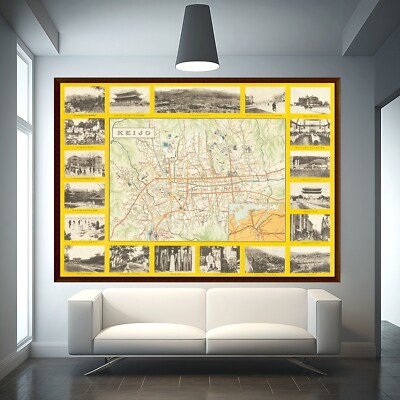 Map of Seoul Korea 1920's Art Print