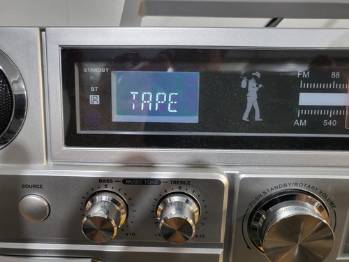 Flea-Market Large Retro Boombox CD Tape Aux Bluetooth Radio USB Boxed! - Picture 6 of 14