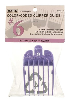 WAHL #6 3174-1103 3/4  19MM PROFESSIONAL COLOR CODED CLIPPER GUIDE ATTACHMENT