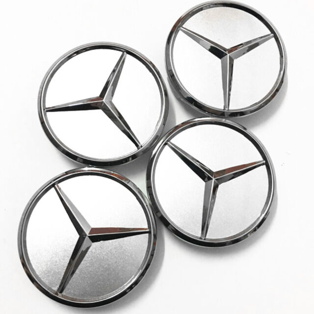 4pc 60mm Silber Stern Emblem Nabendeckel Radkappen für Mercedes Benz C E Klasse YB10377