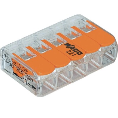 Wago 221-415 Five Conductor Compact Connectors 25 PK