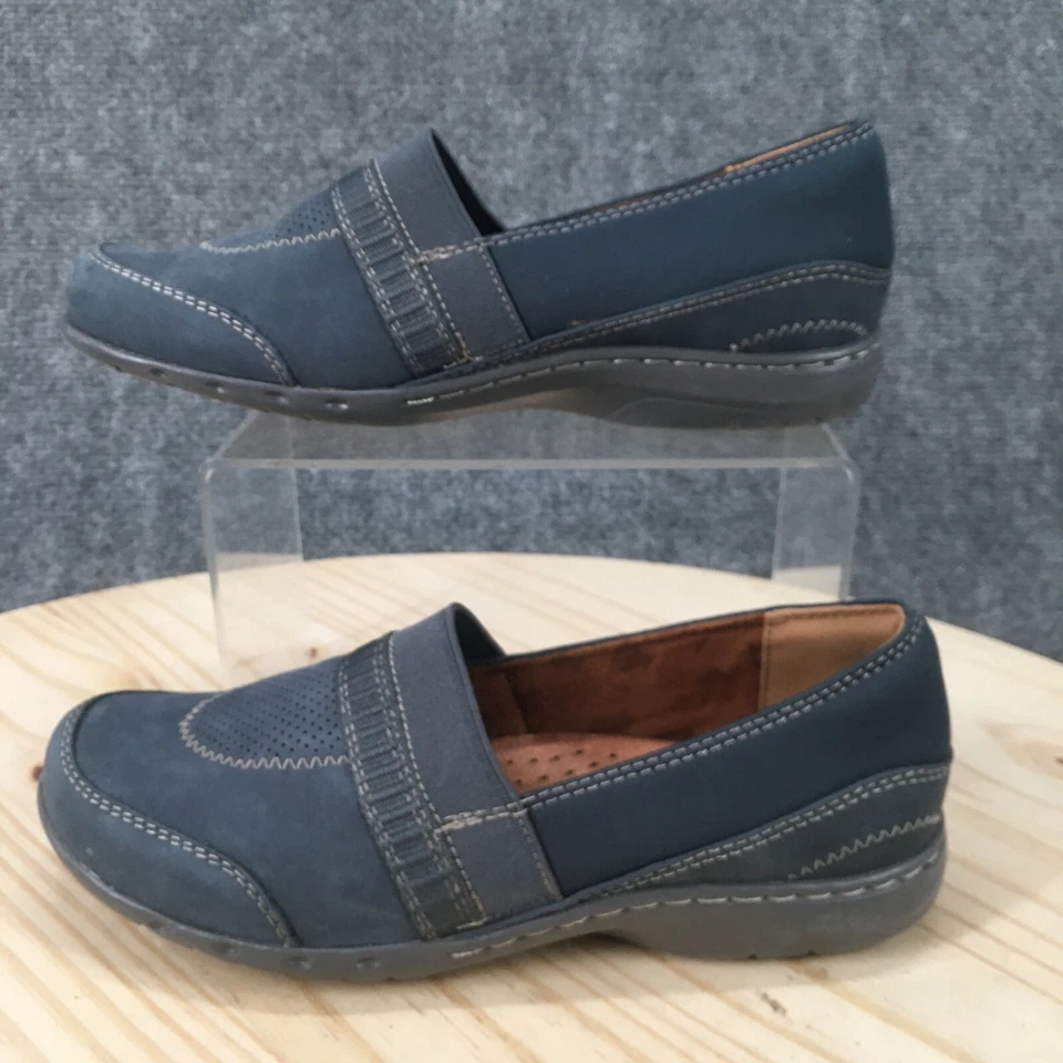 Cobb Hill туфли женщин 6 Penfield поскользнуться на кожаный мокасины повседневный комфорт синий - Изображение 2 из 4