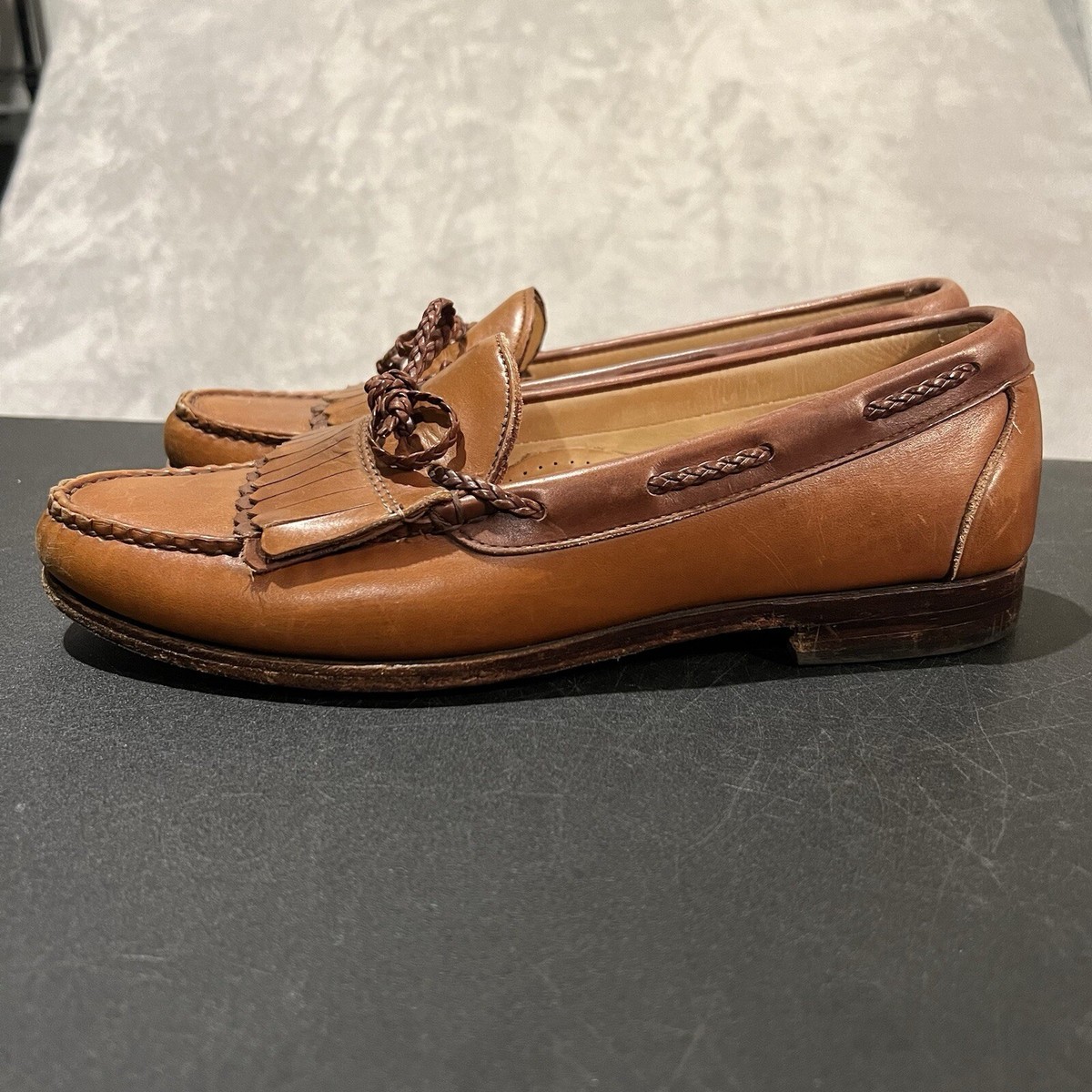 Allen Edmonds Woodstock Brown Leather Kiltie Tassel Loafers Men’s 8.5 EEE USA Allen Edmonds Woodstock Loafers Mens 10.5 B Brown Tassel  main image 2