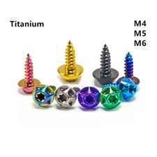 Titanium Self Tapping Screws M4 M5 M6x15/20/25mm Disc Knob Head Flange Torx Head