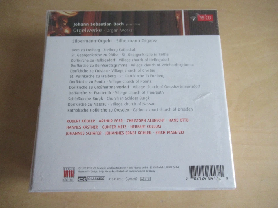 Bach-Orgelwerke auf Silbermann Orgeln-V.A-15er Berlin Classics sealed CD Box-OVP - Bild 2 von 4