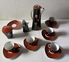 1950 - 1960Jahre Mokka Service "Mekka 6108" Weimar Porzellan 'Handgemalt gut erh