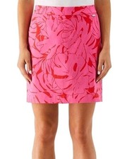 Rafaella Ladies Skort Size XSmall Carmine Rose/Palm Leaf Functional Pockets NWOT