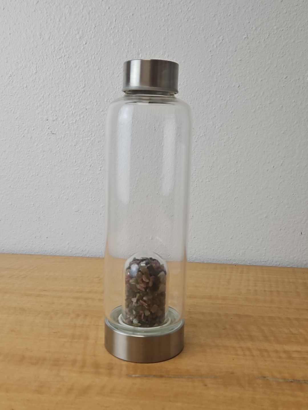 Crystal Gemstone Glass Water Bottle – Reusable and Easy to Clean