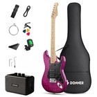 🎸 Donner DST-95 Electric Guitar With Amplifier Beginner Bundle | Violet Purple