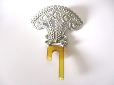 Antique Victorian Hair Comb Art Nouveau Silver Aluminum Celluloid Floral Collect