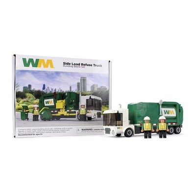 First Gear *WASTE MANAGEMENT* Side Load Refuse Garbage Truck BLOCK BUILDING SET