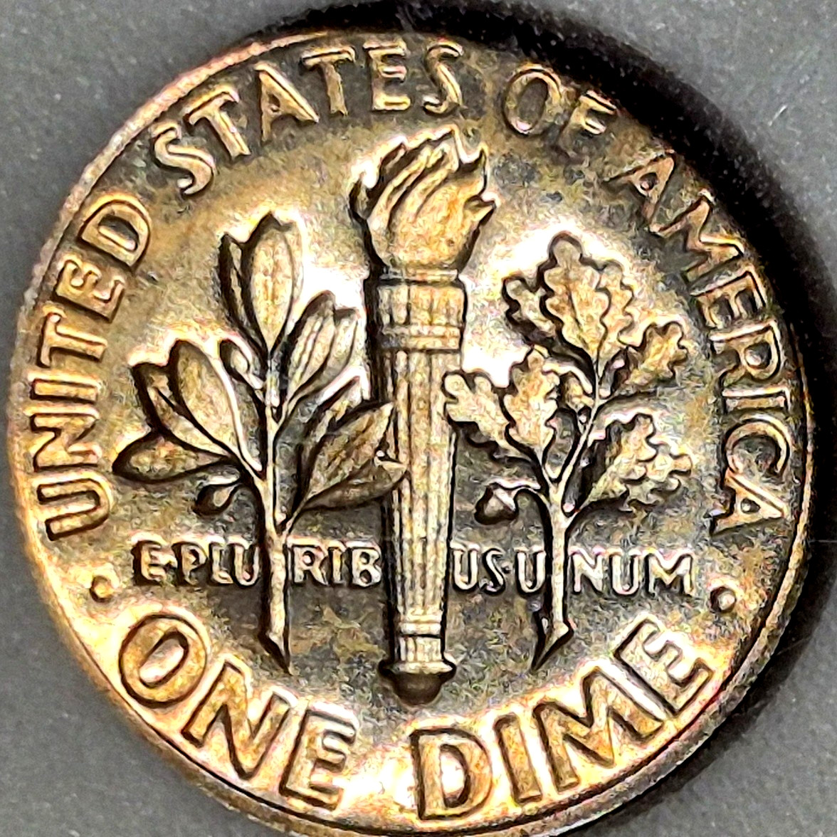 1973-S Roosevelt Dime Proof Toned San Francisco Mint US 10C Clad Coin