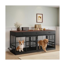78.7" Extra Large Dog Crate Furniture TV Stand w/ 3 Drawers for 2 Dog