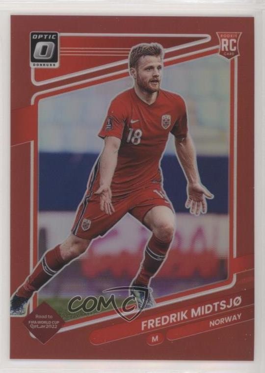 2021 Panini Donruss Road to Qatar Optic Red Prizm /149 Fredrik Midtsjo #107 7f0