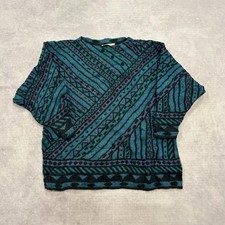 Vintage knitted jumper Abstract patterned knit sweater Women's M 12-14 