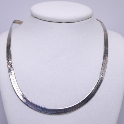 FMC Italien Sterlingsilber 925 Fischgrät 4 mm breit 30'' Kette Halskette 