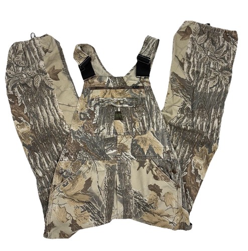 Vintage LIBERTY Realtree Camo Hunting Bib Overalls Made America Sz 34 USA - Picture 1 of 10