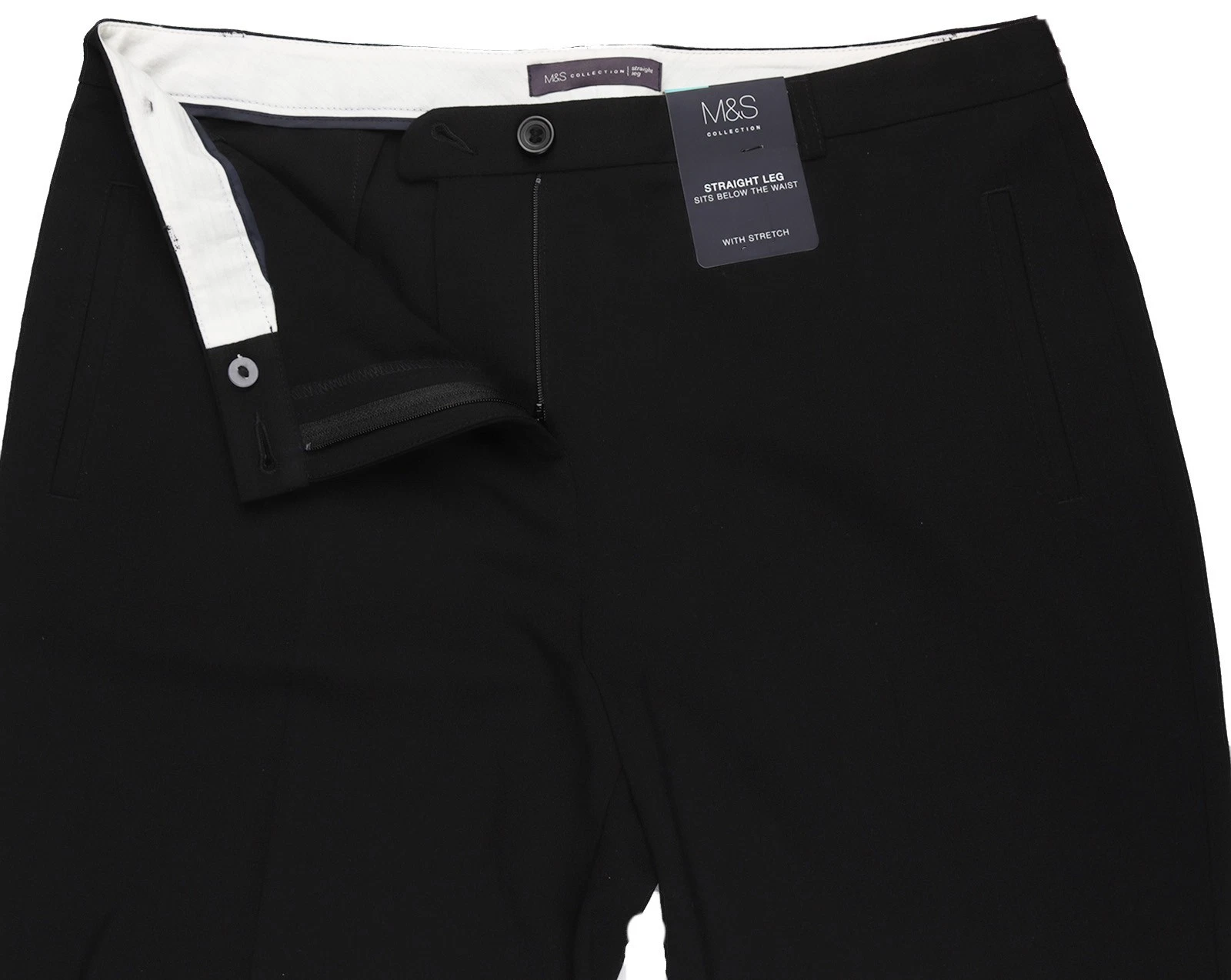 M&S Womens Marks & Spencer Black Straight Trousers Size 24 18 16 14 10