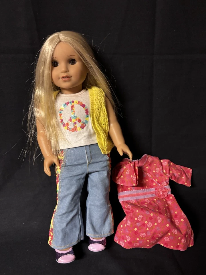 American Girl Julie Albright Chrissa Blonde Hair Brunette Excellent! Lot Of 2 — 第 3/4 张图片