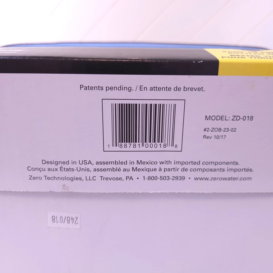 ZeroWater 23-Cup Dispenser Ready Pour 5-Stage Water Filter New Sealed Unopened - Image 3 of 4