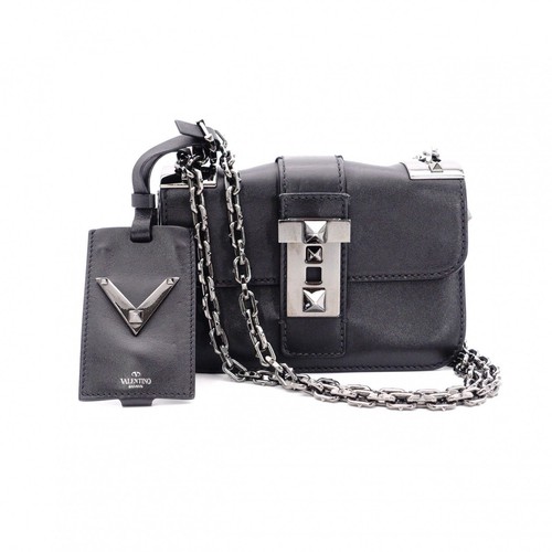 Valentino Garavani Rockstud Small Leather Shoulder Bag Black Used From Japan