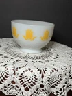 VINTAGE FIRE KING YELLOW TULIP COTTAGE CHEESE BOWL MCM DECOR MADE IN USA