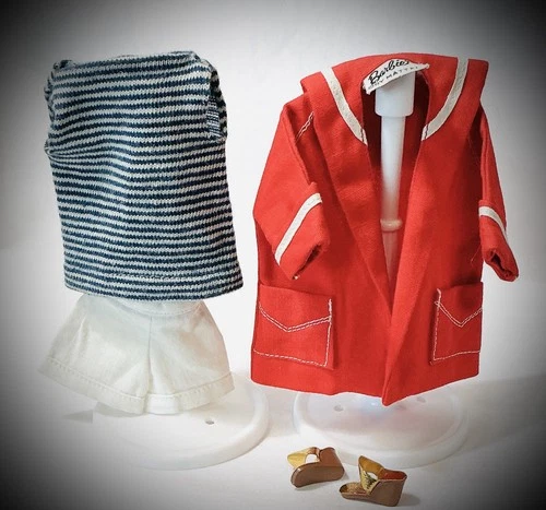 VTG Original 1960's Barbie "Resort Set" Mattel #963- Shorts,Shirt,Coat,shoes