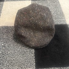 Hanna Hats Tweed Flat Cap Cap 100 Wool Size L Ireland Newsboy Foldable Ear Flap