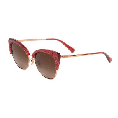 Coach Women's Cat Eye Sunglasses Burgundy Signature C Rose Gold HC7110 557413